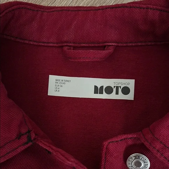 MOTO Red Jean Jacket - Picture 3 of 5